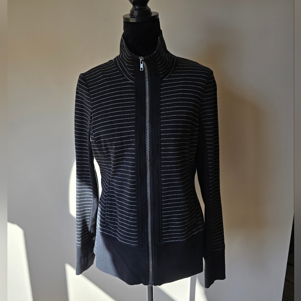 Cabi Sprint Striped Black/White Jacket Women's Size S.